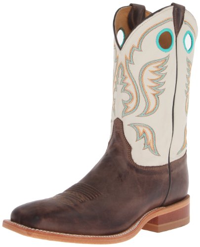 Justin Boots Men's U.S.A. Bent Rail Collection 11" Boot Wide Square Double Stitch Toe Leather Outsole,Chocolate Burnished "America" Cow/Ivory Tumbled Cowhide,11 D US