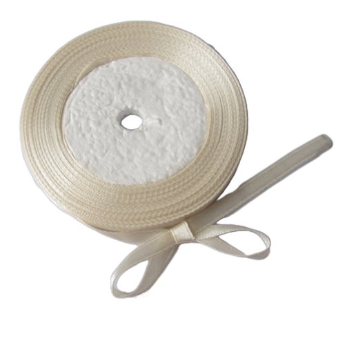 OurWarm Ivory 1/4″ 6mm Wide Satin Ribbon 25Yard Birthday Party/Craft/Wedding Favors Bow Scrapbooking Decor (75FT)