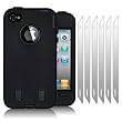 IPHONE 4 CASE / IPHONE 4S IMPACT - NERO, CON 6-IN-1 SCREEN PROTECTOR PACK