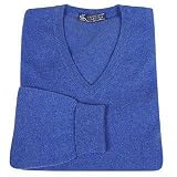 Principe di Salina Ink Blue Cashmere V-neck Sweater by Principe di Salina