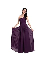 Floor Length Empire   Waistline Lace-Up Pleated  Chiffon Sweetheart Bridesmaid Dress/Wedding Party Dress  With Ruffles
