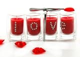Kerze Duftkerze Kerzenset LOVE Duftwachs im Glas 4er Set Valentinstag