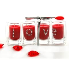 Kerze Duftkerze Kerzenset LOVE Duftwachs im Glas 4er Set Valentinstag
