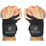 Wrist Wraps (18", Professional Quality) by Evolutionize: Powerlifting, Bodybuilding, Weight Lifting Wrist Supports for Weight Training.