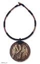 Coconut shell and wood choker, 'Coconut Elephant'