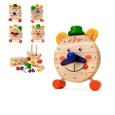 Childrens Toyshop  Toys : Voila Wooden Mr Tic-Toc teaching clock
