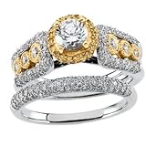 14K Two Tone Gold Diamond Semi Mount Engagement Ring