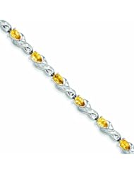 Genuine .925 Sterling Silver Citrine Bracelet 14.3 Grams . 100% Satisfaction Guaranteed.