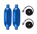 Norestar 8.5 Inch by 27 Inch Ribbed Boat Fenders Two Pack with Two Fender Lines, Blue