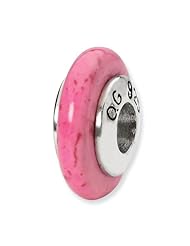 Sterling Silver s Pink Magnesite Stone Bead by Reflection Beads, Best Quality Free Gift Box Satisfaction Guaranteed