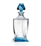 28 oz. Blue Crystal Whiskey Decanter - Legend Collection - Bohemia Crystal - Made In Czech Republic