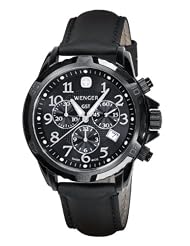 Wenger Men's 78254 GST Chrono Black PVD Black Leather Watch