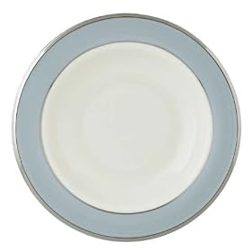 Lenox Blue Frost Platinum Banded Ivory China Pasta Bowl Rim Soup by Lenox