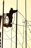 Electrician Man on the Work - 18H x 12W - Peel and Stick Wall Decal by Wallmonkeys
