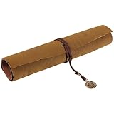 Autofor Retro Vintage Pirate Treasure Map Pattern Roll Up PU Leather Pencil Case Bag Holder Pouch Carrier Cosmetic Makeup Pouch Card Pocket (Compass)