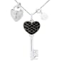 Sterling Silver Onyx, Fresh Water Pearl and Diamond Charm Pendant, 18"