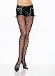 7502 Sheer Pantyhose w/Opaque Woven Spiderweb, Black, One Size