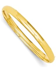 14k Yellow Gold 4/16 High Polished Hinged Bracelet Bangle. Metal Wt- 6.8g