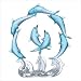 Frosted Blue Glass Dolphins Figurine