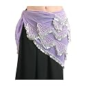 Hip Scarf, Silver Color Coin, Lt Purple