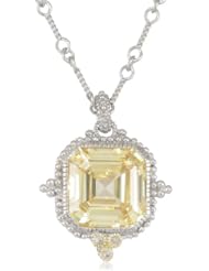 Judith Ripka "Estate" Cubic Zirconia and Synthetic Sapphire Pendant Necklace, 17"