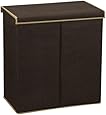 Household Essentials Double Hamper Laundry Sorter with Magnetic Lid Closure, Coffee Linen