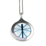 Dragonfly Motif Steel and Rubber Round Necklace - Available in 3 colors and 2 lengths (16, 18).