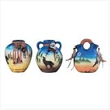 3 PIECE SOUTHWEST VASE SET