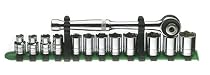 SK 91823 13 Piece 3/8-Inch Drive 6 Point 8-Millimeter to 19-Millimeter Palm Control Socket Set