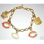 Chicago Bears Gold Tone NFL Charm Bracelet