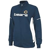 NFL Women's Chicago Bears Counter Long Sleeve Mockneck Full-Zip Track Jacket (Navy/White, Large)