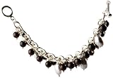Jane Davis DD0005 Silver Freshwater Pearl and Garnet Charm Style Ladies 8 Bracelet