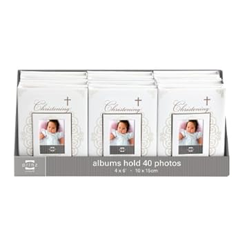 Prinz Sacred Moment Christening Album for 4-Inch by 6-Inch Photos, 40 Capacity
