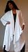 WHITE JACKET DUSTER LONG ASYM - FITS - S M L - B679 LOTUSTRADERS
