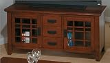 Jofran 036-9 Media Unit With 2 Doors And 3 Drawers - Viejo Brown Mission Oak Finish