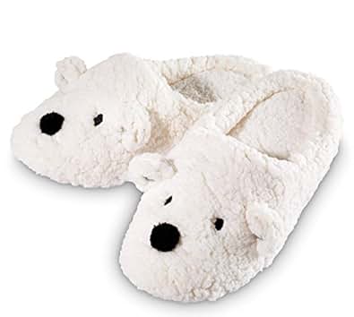 Bath & Body Works Bear Hugs White Polar Bear Slippers size