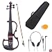 Cecilio 4/4 CEVN-2NA Solid Wood Mahogany Metallic Electric / Silent Violin with Ebony Fittings in Style 2 (Full Size)