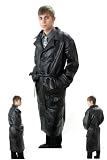 Oscar Armanno Men's Stone Leather Trench Coat