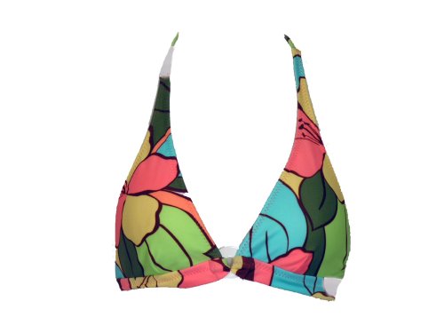 Split Multicolored Floral Banded Halter W/ring (Large)