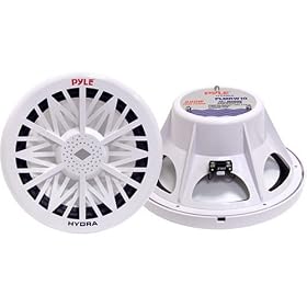 PYLE PLMRW10 10-Inch 500 Watt White 4 Ohm Marine Subwoofer
