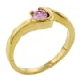Size 7 Gold Sterling Silver Pink Cz Gift Ring Jewelry Fashion