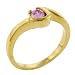 Gold Plated Sterling Silver With Pink Cz Promise Solitaire Ring