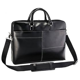 Samsung Q310-34P 13.3-Inch Laptop TSA Check Point Friendly Classic Genuine Natural Soft Leather Briefcase with Shoulder Strap