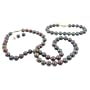 14k Yellow Gold 8-8.5mm Dyed Black Freshwater Cultured Pearl Necklace, Bracelet and Stud Earring Set