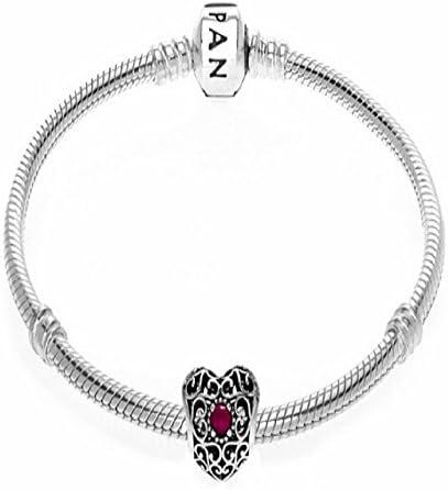 Pandora July Signature Heart Birthstone Charm in 925 Sterling Silver, 791784SRU