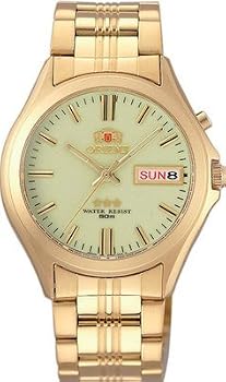 Orient #BEM6G002R Gold Men's Tri Star Luminous Dial Self Winding Automatic Watch
