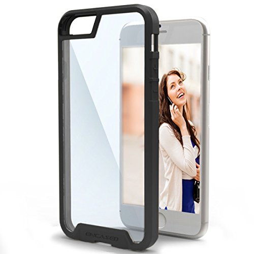 iPhone 6 6S Clear Back Case [Scratch-Proof Finish](Encased® Lifetime Warranty) **New 2016 Release** (Jet Black)