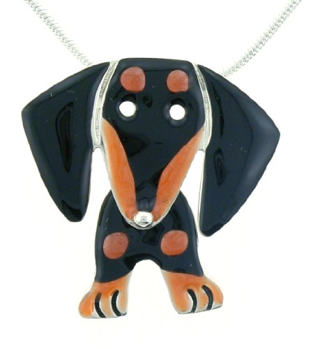 Dachshund Dog w/ Swinging Legs Pendant Necklace Black & Tan 41YJh75YN0L Dachshund Dog w/ Swinging Legs Pendant Necklace Black & Tan