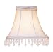 Silk Bell Shaped Chandelier Clip On Lamp Shades - Pewter with Clear Beads - B1487