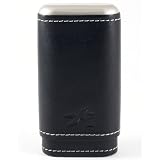 Envoy leather 3 cigar case-Blk